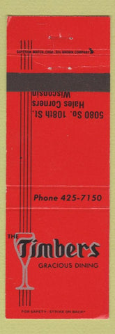 Matchbook Cover - Timbers Restaurant Hales Corners WI