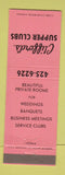 Matchbook Cover - Clifford's Supper Clubs Hales Corners Oak Creek Muskego WI