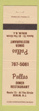 Matchbook Cover - Pallas Diner Restaurant Berlin NJ