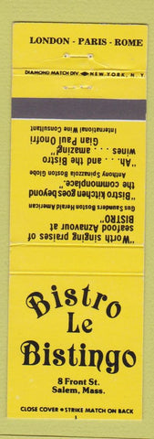Matchbook Cover - Bistro Le Bistingo Salem MA