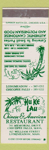 Matchbook Cover - Hu Ke Lau Chinese Polynesian Restaurant Longmeadow MA