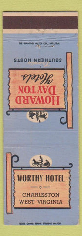 Matchbook Cover - Howard Dayton Hotels Worthy Hotel Charleston WV