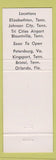 Matchbook Cover - Camara Inn Elizabethton Johnson City Blountville TN