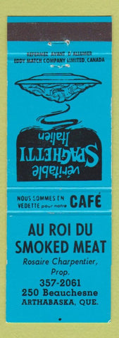 Matchbook Cover - Au Roi Du Smoked Meath Arthabaska QC