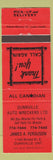 Matchbook Cover - Dunnville Auto Wreckers ON RED