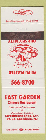 Matchbook Cover - East Garden Chinese Aberdeen NJ WEAR