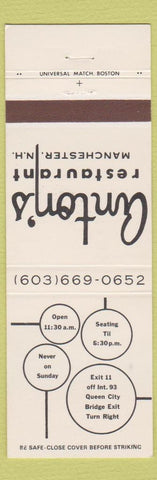 Matchbook Cover - Anton's Restaurant Manchester NH