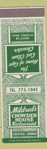 Matchbook Cover - Mildred's Chowder House Hyannis MA