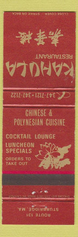 Matchbook Cover - Kahula Restaurant Polynesian Sturbridge MA