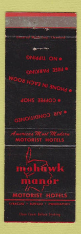 Matchbook Cover - Mohawk Manor Buffalo Syracuse Indianapolis WEAR