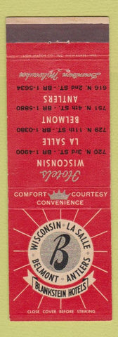 Matchbook Cover - Blackstein Hotels Wisconsin WI