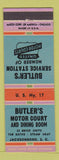 Matchbook Cover - Butler Motor Court Jacksonboro SC