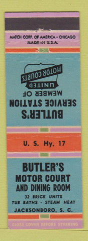 Matchbook Cover - Butler Motor Court Jacksonboro SC