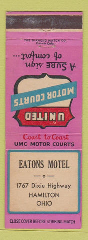 Matchbook Cover - Eatons Motel Hamilton OH