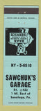 Matchbook Cover - Sawchuk's Garage Sanatoga PA BLUE GREEN