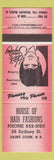 Matchbook Cover - House of Hair Salon Saint John NB red girlie