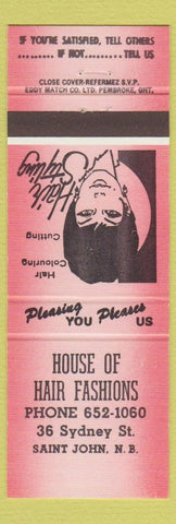 Matchbook Cover - House of Hair Salon Saint John NB red girlie