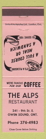 Matchbook Cover - Alps Restaurant Owen Sound ON