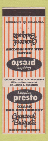 Matchbook Cover - Cupples Presto Charcoal Briquets St Louis MO