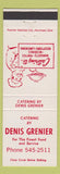 Matchbook Cover - Denis Grenier catering