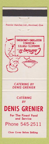 Matchbook Cover - Denis Grenier catering