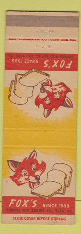 Matchbook Cover - Fox's Bread York PA