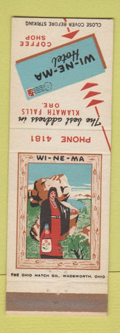Matchbook Cover - Wi Ne MA Hotel Klamath Falls OR