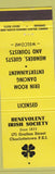 Matchbook Cover - Benevolent Irish Society Charlottetown PE