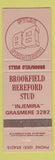 Matchbook Cover - Brookfield Hereford Stud Bulls cows Cattle Grasmere Australia