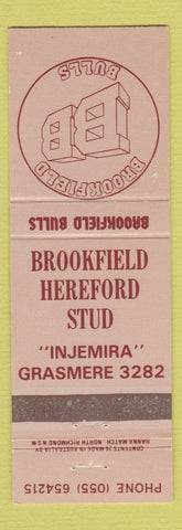 Matchbook Cover - Brookfield Hereford Stud Bulls cows Cattle Grasmere Australia