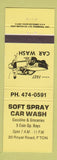 Matchbook Cover - Soft Spray Car Wash girlie Canada