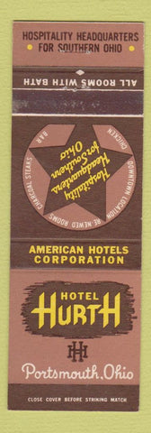 Matchbook Cover - Hotel Hurth Portsmouth OH
