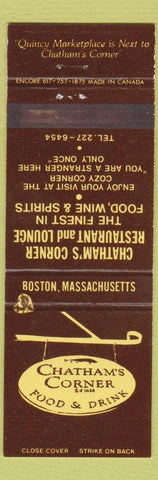 Matchbook Cover - Chatham's Corner Restaurant Boston MA