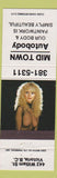 Matchbook Cover - Mid Town Auto Body Victoria BC nude pinup #3