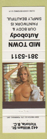 Matchbook Cover - Mid Town Auto Body Victoria BC nude pinup #4