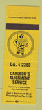 Matchbook Cover - Carlson's Alignment Philadelphia PA YELLOW