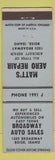 Matchbook Cover - Matt's Airplane Repair Boise ID Broadway Auto Sales BLUE