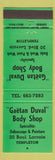 Matchbook Cover - Gaetan Duval Body Shop Templeton Gatineau? QC GREEN