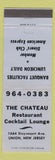 Matchbook Cover - Chateau Restaurant Union NJ WEAR