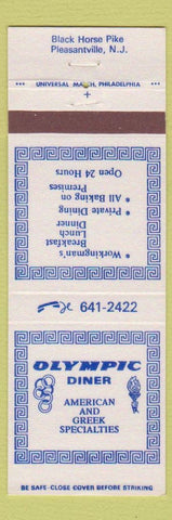 Matchbook Cover - Olympic Diner Greek Pleasantville NJ