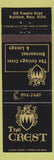 Matchbook Cover - Crest Cottage Restaurant Waltham MA