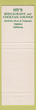Matchbook Cover - Hy's Restaurant Oakland CA Christmas