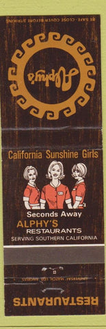 Matchbook Cover - Alphy's Restaurants CA CHAIN Girlie