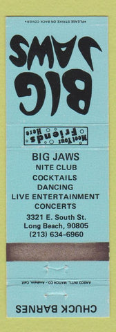 Matchbook Cover - Big Jaws Night Club Long Beach CA
