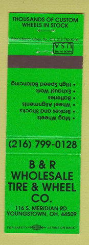 Matchbook Cover - B&R Wholesale Tire Youngstown OH GREEN