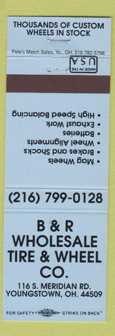 Matchbook Cover - B&R Wholesale Tire Youngstown OH BLUE