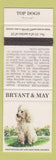 Matchbook Cover - Bryant and May Dogs Miniature Poodle UK England