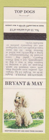 Matchbook Cover - Bryant and May Dogs Miniature Poodle UK England