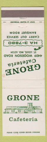 Matchbook Cover - Grone Cafeteria St Louis MO
