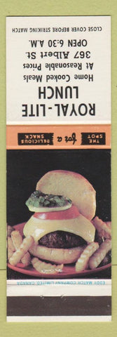 Matchbook Cover - Royal Lite Lunch